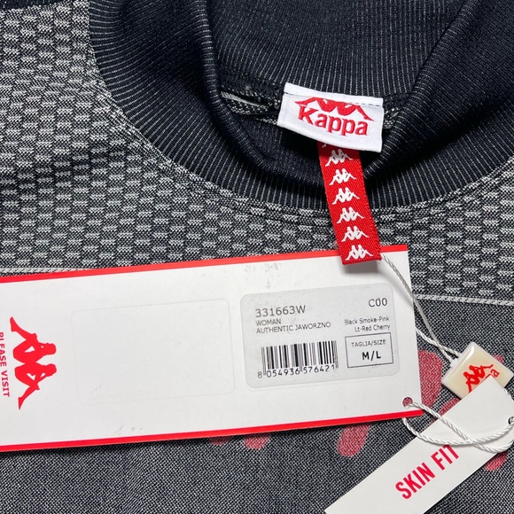 Kappa Jaworzno Fitted Long Sleeve Top Gray Base Layer Training Pullover NEW - Picture 11 of 16